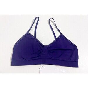 Fabletics Sz Small (4-6) Hudson Seamless Shine Bralette Purple Light Support NWT